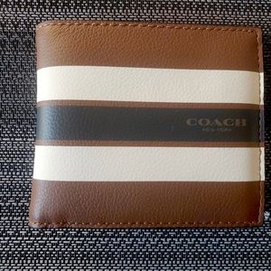 Coach Wallet — with varsity stripe pattern Brand New